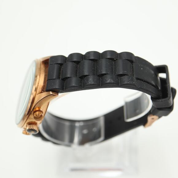 Emporio Armani Unisex Tazio Chronograph 38mm Watch Black Silicone w New Battery - Picture 12 of 16